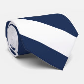 Cravate Bleu foncé et blanc de l'université (Roulé)