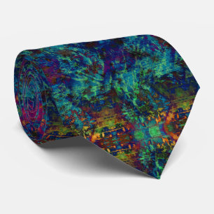 Cravate bleu foncé et vert
