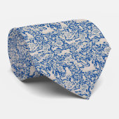 Cravate Bleu Forêt Amoureux des animaux Petit Motif (Roulé)
