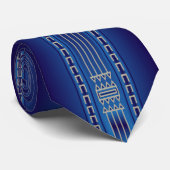 Cravate Bleu fou de cheval (Roulé)