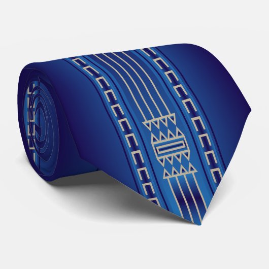 Cravate Bleu fou de cheval (Roulé)