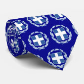 Cravate Bleu Grèce Emblem mode Cravate, drapeau grec (Roulé)