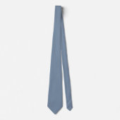 Cravate Bleu Gris Ardoise Uni Couleur Subtile (Devant)