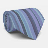 Cravate Bleu-gris, bandes horizontales (Roulé)