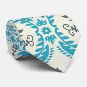 Cravate bleu gris et crème élégant damassé (Roulé)