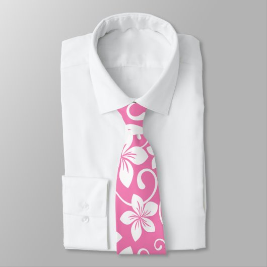 CRAVATE BLEU HAWAII (ROSE DE BUBBLEGUM) (Attaché)