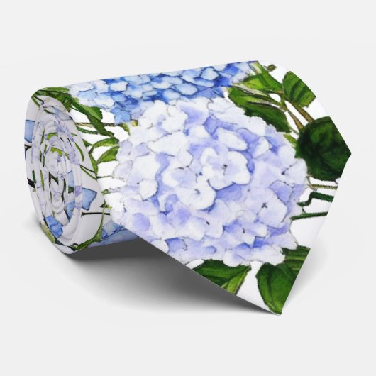 Cravate bleu hydrangea (Roulé)