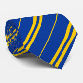 Cravate Bleu jaune classique Europe rayures Motif (Roulé)