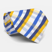 Cravate Bleu, jaune et blanc (Roulé)