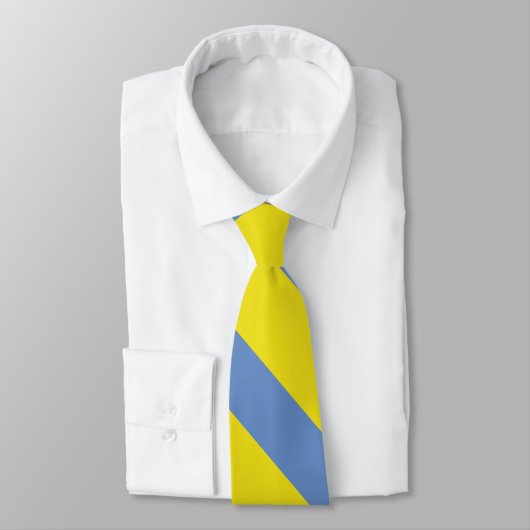 Cravate Bleu jaune et ciel Bleu University Stripe (Attaché)