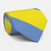 Cravate Bleu jaune et ciel Bleu University Stripe (Roulé)