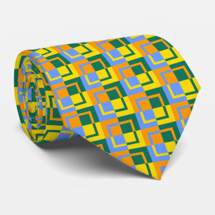 Cravate Bleu jaune orange