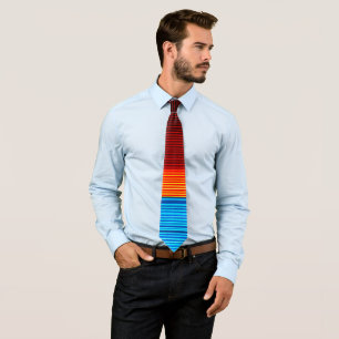Cravate Bleu jaune rouge rayures