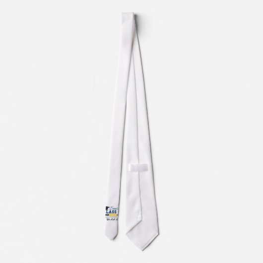 Cravate Bleu Jaune Typographie Engin de graduation (Dos)