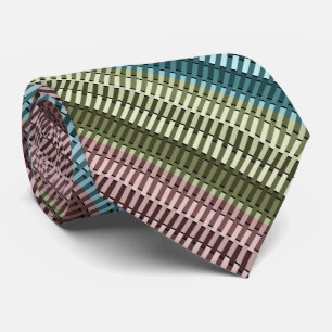 Cravate Bleu Jaune Vert Rouge Design Moderne Chic Motif