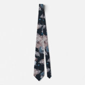 Cravate Bleu marine avec fleurs (Devant)