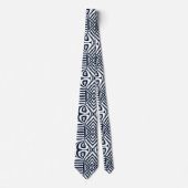 Cravate bleu marine bleu Tribal Boud Cloth Motif africain (Devant)