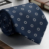 Cravate Bleu marine et pois blancs