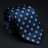 Cravate Bleu marine et pois blancs