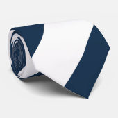 Cravate Bleu marine et rayures blanches (Roulé)