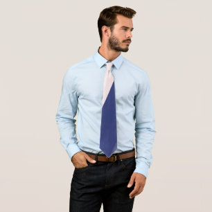 Cravate Bleu marine et rose en bloc de couleur diagonale o