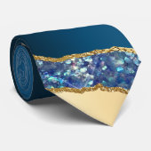 Cravate Bleu marine or agate parties scintillant toilets m (Roulé)