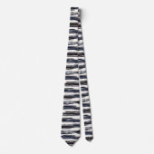Cravate Bleu Marine Rayures Blanches (Devant)