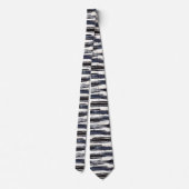 Cravate Bleu Marine Rayures Blanches (Dos)