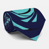 Cravate Bleu Marine Rose Fleur Flore modèle (Roulé)