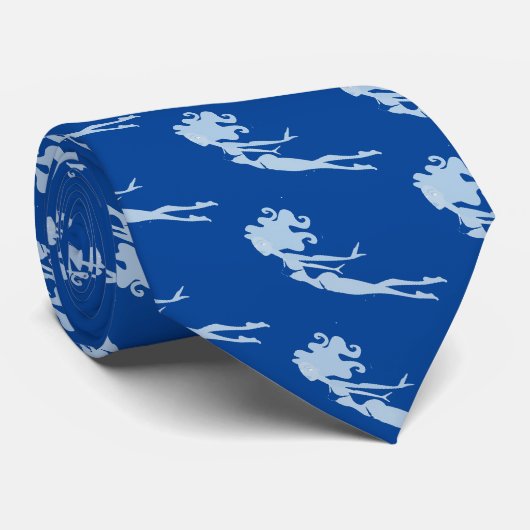 Cravate Bleu Mermaid Swimmer Thunder_Cove (Roulé)