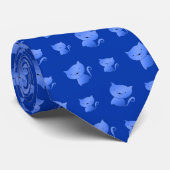 Cravate bleu mignon motif (Roulé)
