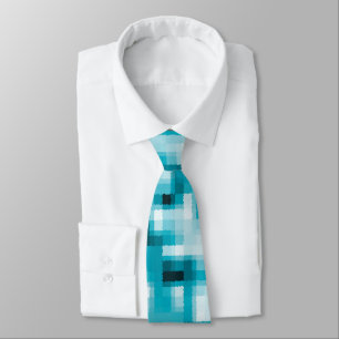 Cravate Bleu noir blanc Motif Abstrait moderne