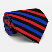 Cravate Bleu, noir et rouge (Roulé)