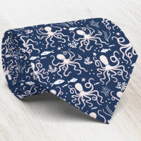 Bleu Nuit Naval Côté Mer Poulpe Sous-Marin