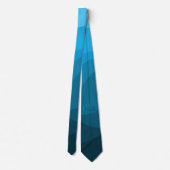 Cravate Bleu ondulé océan style rétro vagues design (Dos)