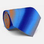 Cravate Bleu orange Abstrait (Roulé)
