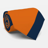 Cravate Bleu orange et blanc (Roulé)