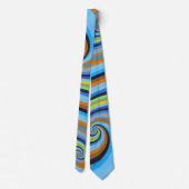 Cravate Bleu Orange Retro Dizzy Vortex Spirales (Dos)