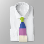 Cravate Bleu, orange, violet, vert et (Attaché)