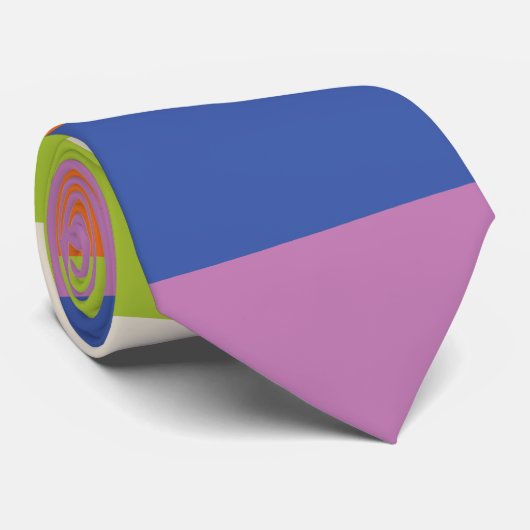 Cravate Bleu, orange, violet, vert et (Roulé)