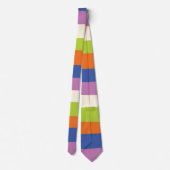 Cravate Bleu, orange, violet, vert et (Dos)