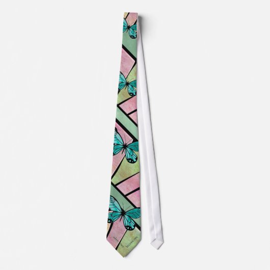 Cravate Bleu papillon sur Mariage vert émeraude (Devant)