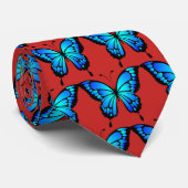 Cravate Bleu Papillons par magasin. (Roulé)