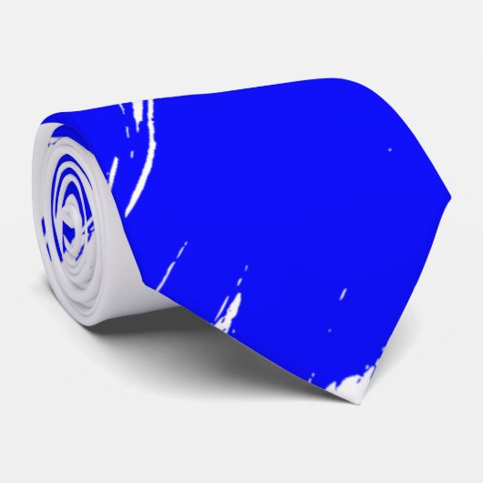 Cravate Bleu pinceau Arrière - plan blanc moderne (Roulé)