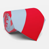 Cravate Bleu Poudré Rayé Rouge (Roulé)