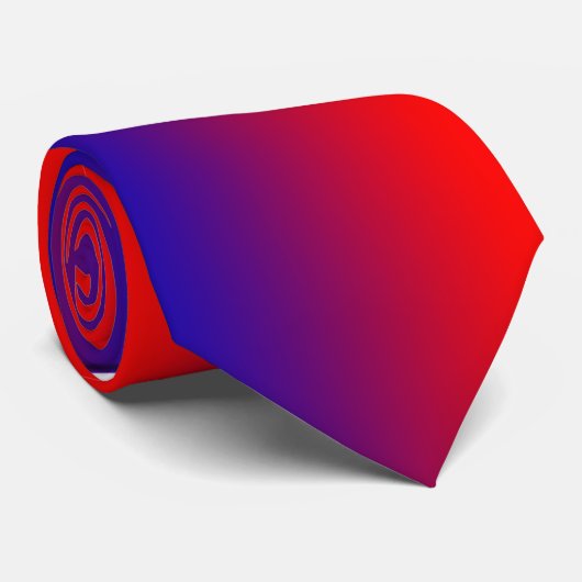 Cravate Bleu, pourpre et rouge (Roulé)