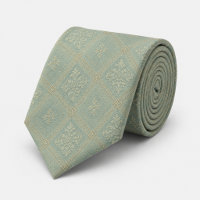 Bleu Poussiéreux Or Diamant Damassé Royal Jacquard
