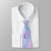 Cravate Bleu rose Abstrait Brush Strokes Design (Attaché)