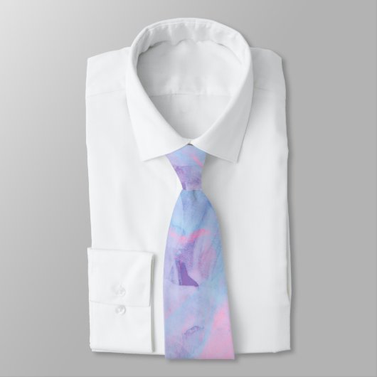 Cravate Bleu rose Abstrait Brush Strokes Design (Attaché)