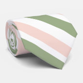 Cravate Bleu Rose Blanc Sage Vert Grandes (Roulé)